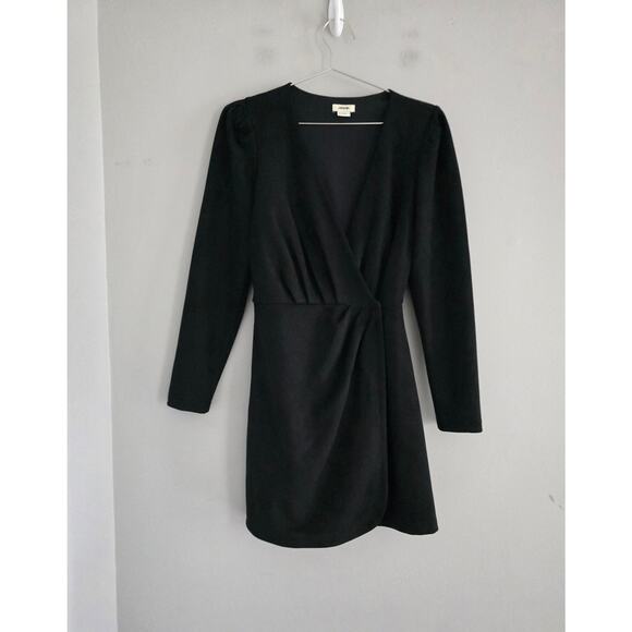 Jason Wu Black Vegan Suede Wrap Style Dress S - Picture 1 of 4